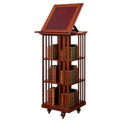 19th Century Tall French Revolving Bookcase With Writing Slope