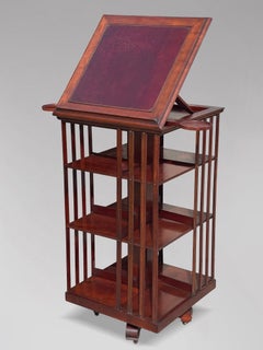 19th Century Tall French Revolving Bookcase With Writing Slope
