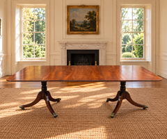 Early 19th Century Georgian Mahogany Twin Pillar Dining Table