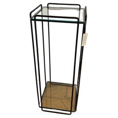 Late 20th Century Glass and Metal Pedestal