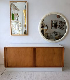 Vintage mid century modern Danish teak & lacquer 'floating' sideboard, 1970s