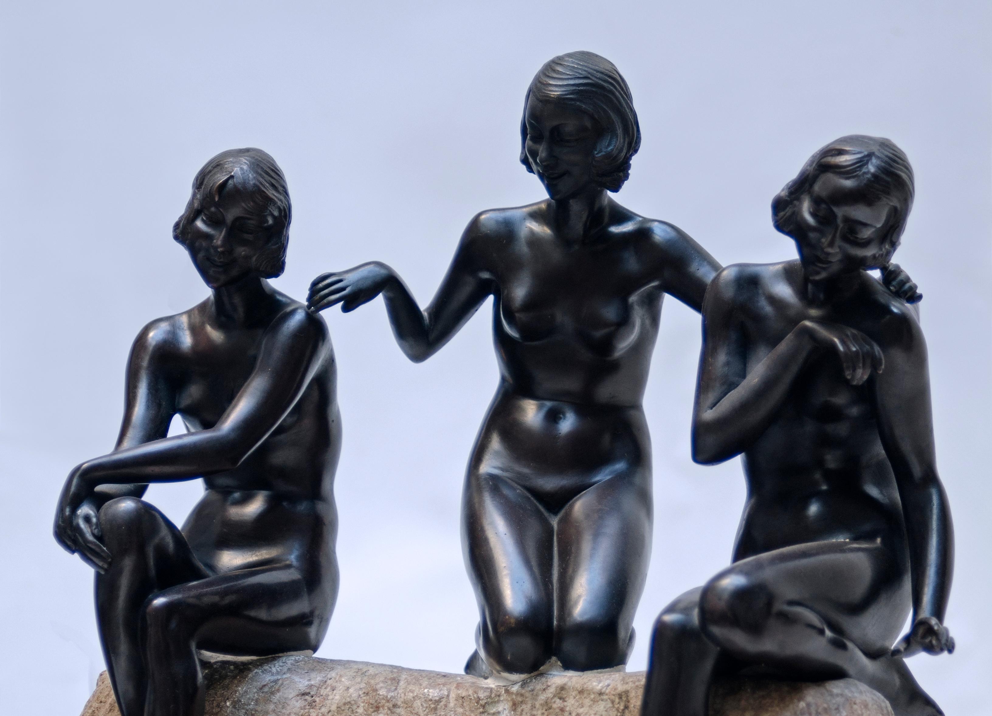 Art Deco “Covetousness” by Pierre Le Faguays For Sale