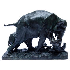"Eléphant Attaqué per una tigre" di Georges Gardet