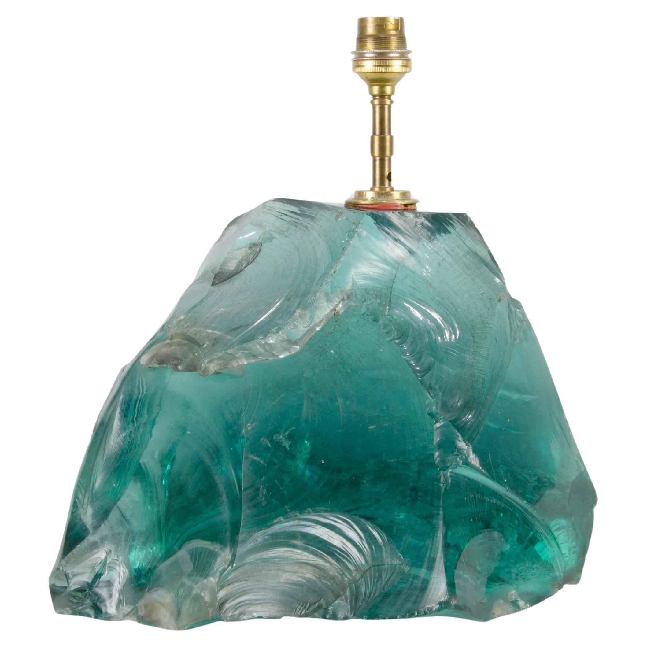 Green quartz lamp by Jean-Michel Frank For Sale 3