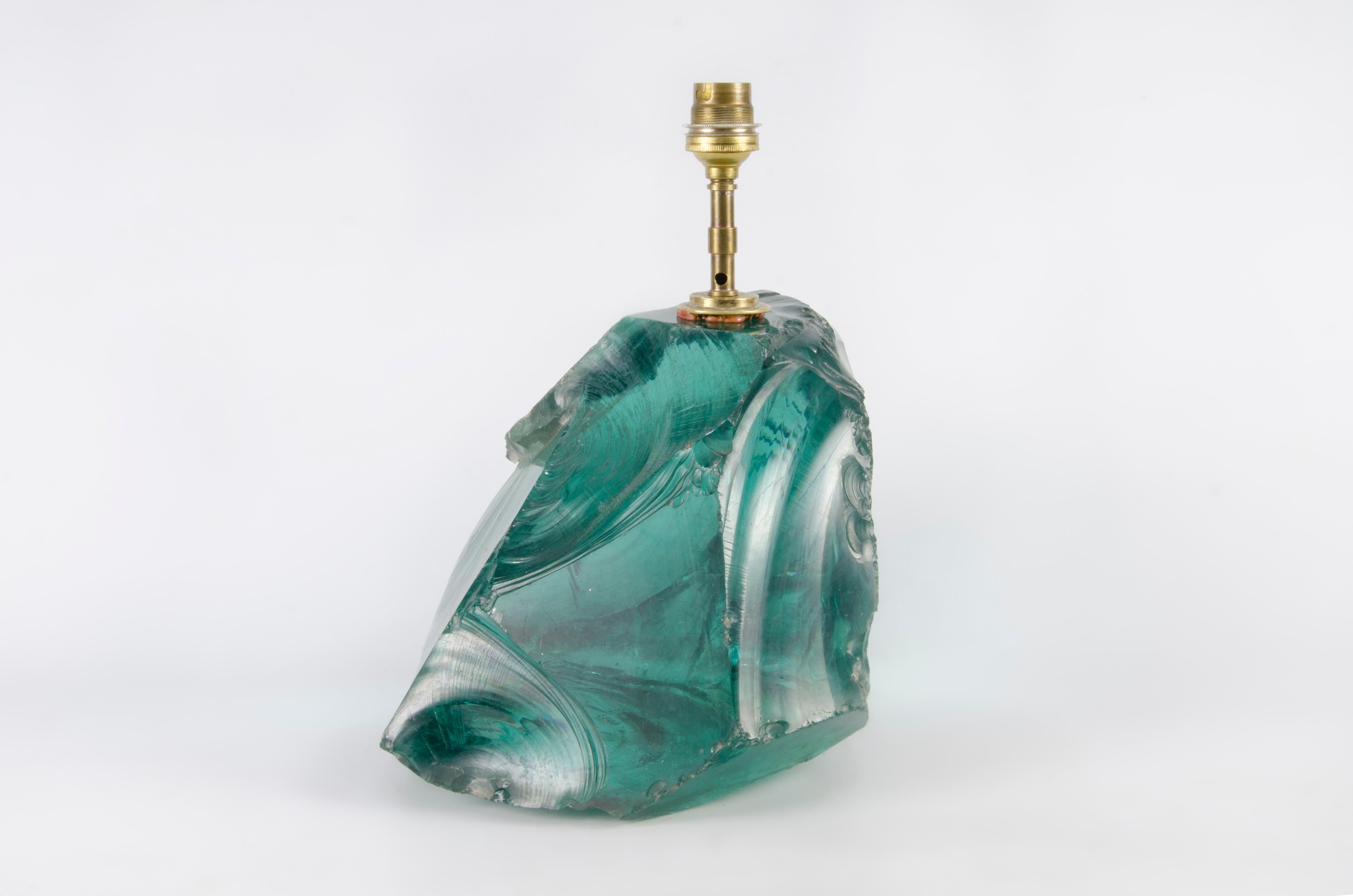 Art Deco Green quartz lamp by Jean-Michel Frank For Sale