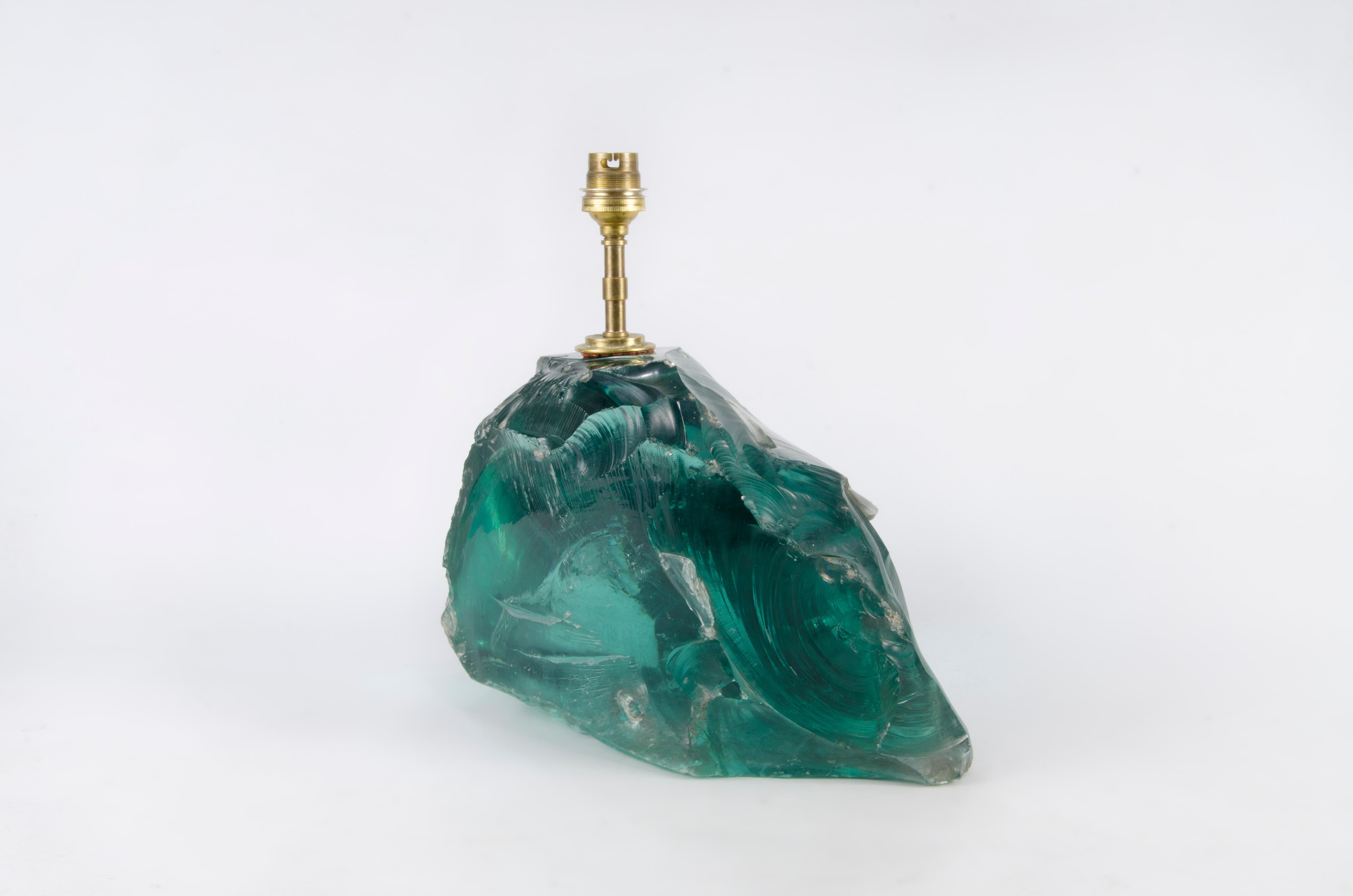 French Green quartz lamp by Jean-Michel Frank For Sale