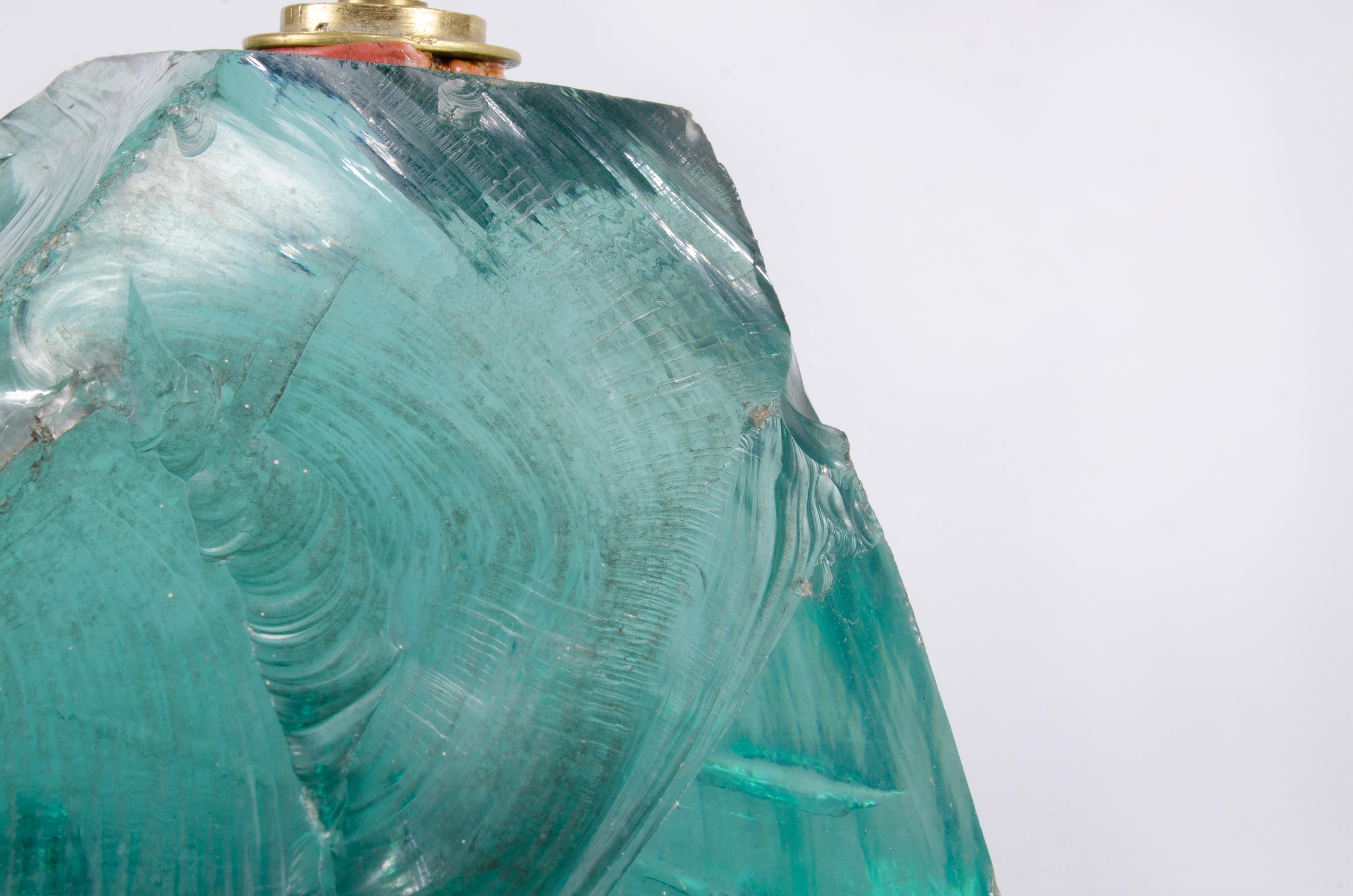 Green quartz lamp by Jean-Michel Frank For Sale 2