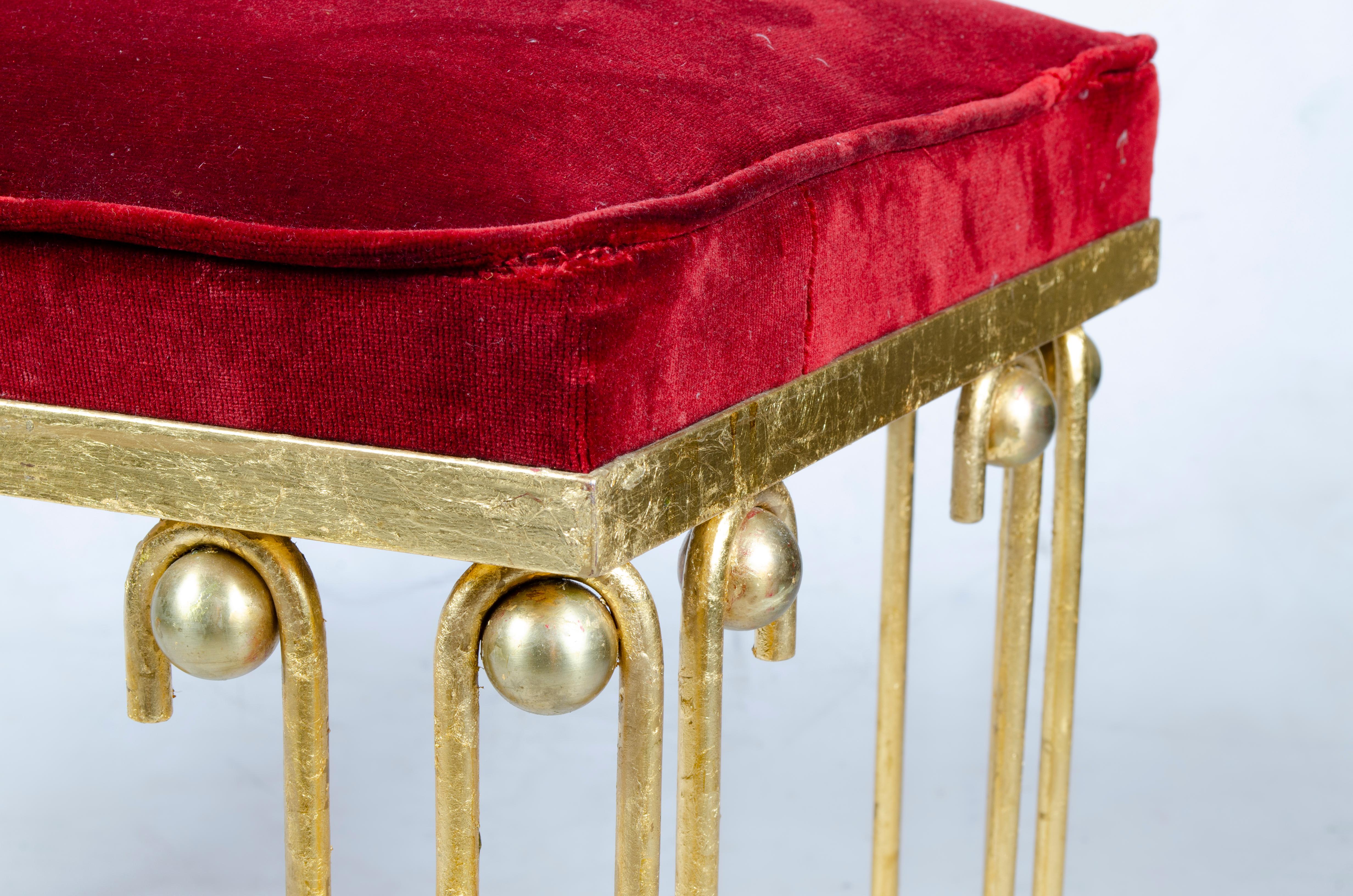 Art Deco Pair of 'Ondulation' stools by Jean Royère For Sale