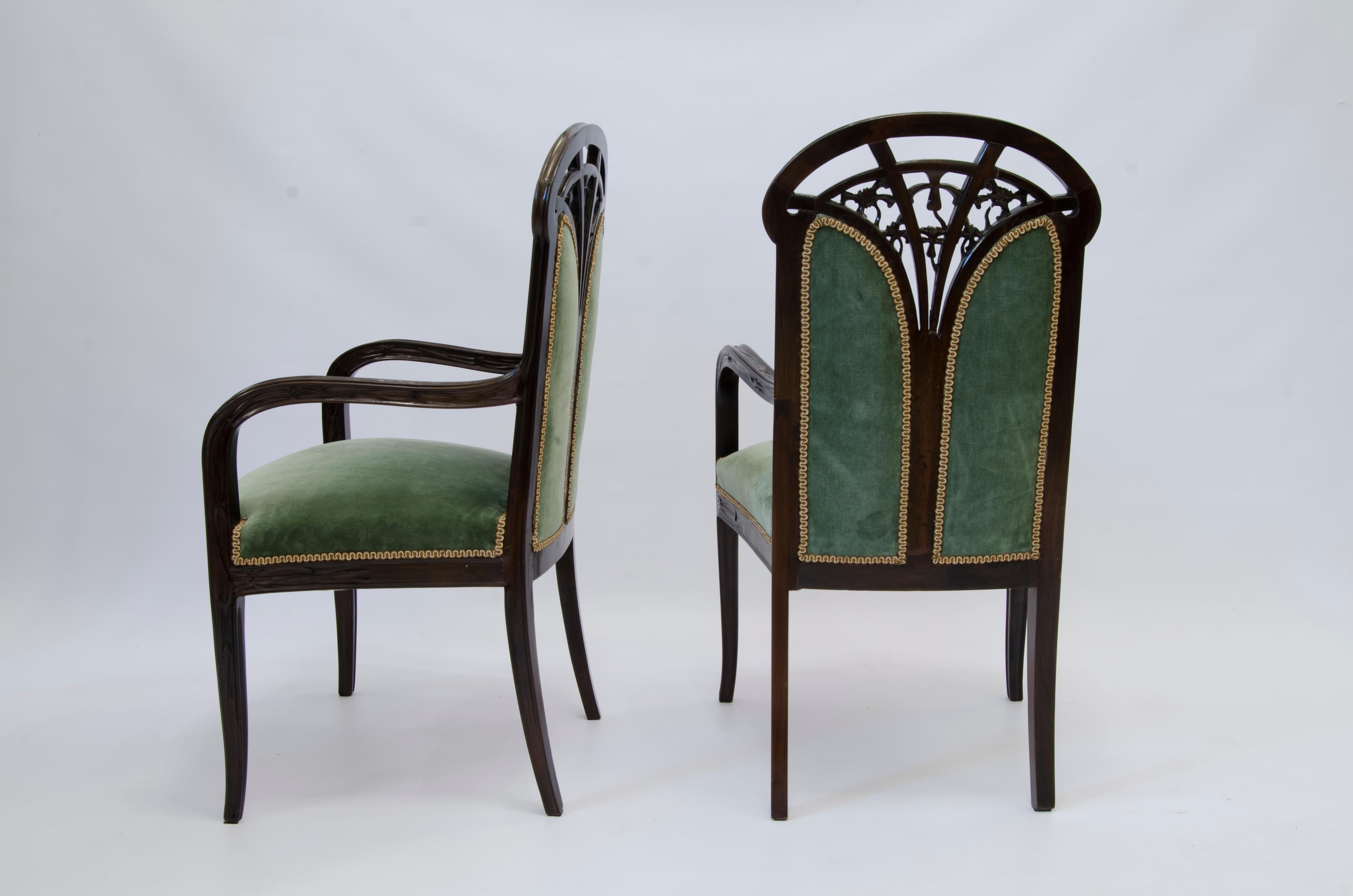 Early 20th Century Set model “AUX CLEMATITES” by Louis Majorelle For Sale