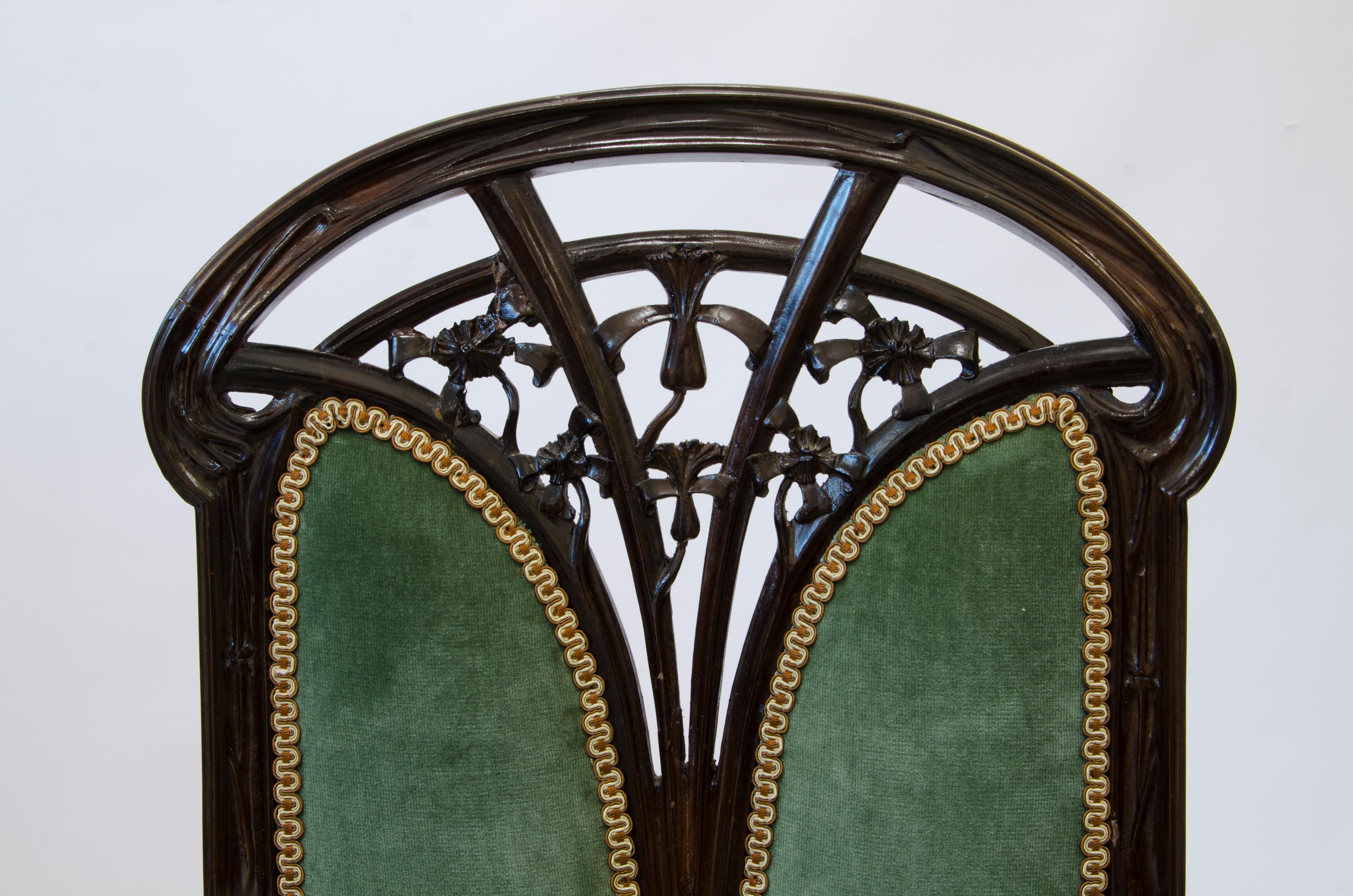 Breccia Marble Set model “AUX CLEMATITES” by Louis Majorelle For Sale