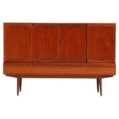 1960s Danish Highboard by Architect Henning Kjærnulf, Signed