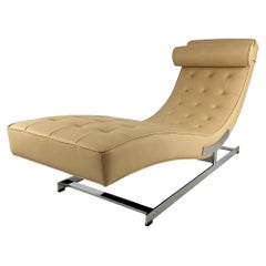 Richard Young for Merrow Associates - 1960's Chaise Longue - Leather, Steel