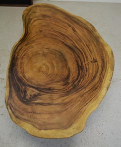 A vintage acacia wood coffee table - France - 1970s