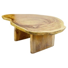 A vintage acacia wood coffee table - France - 1970s