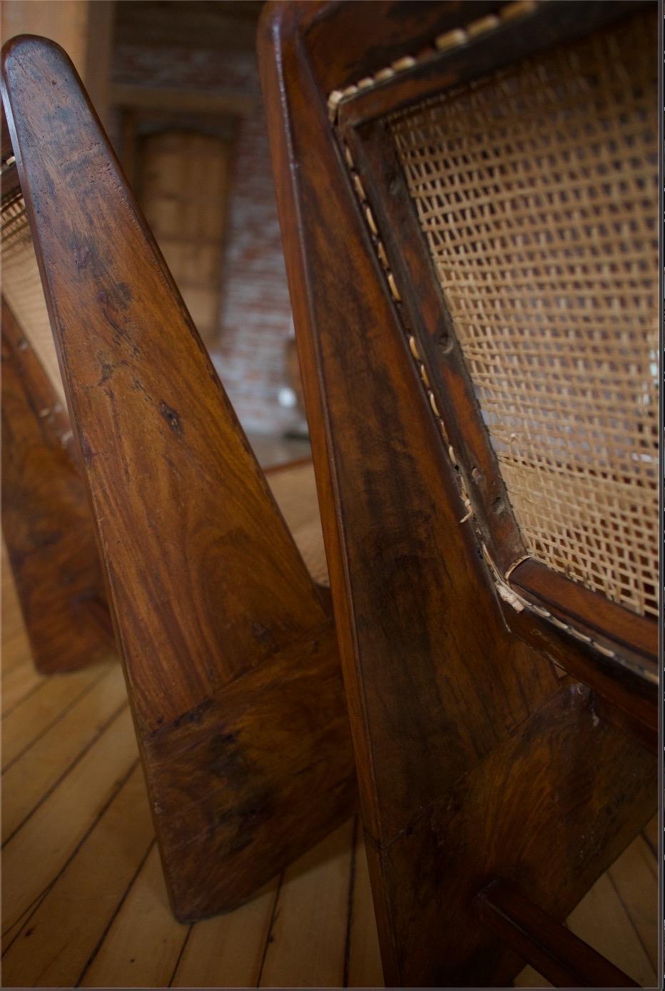 Teak Rare Set of Pierre Jeanneret Kangaroo Chairs  For Sale