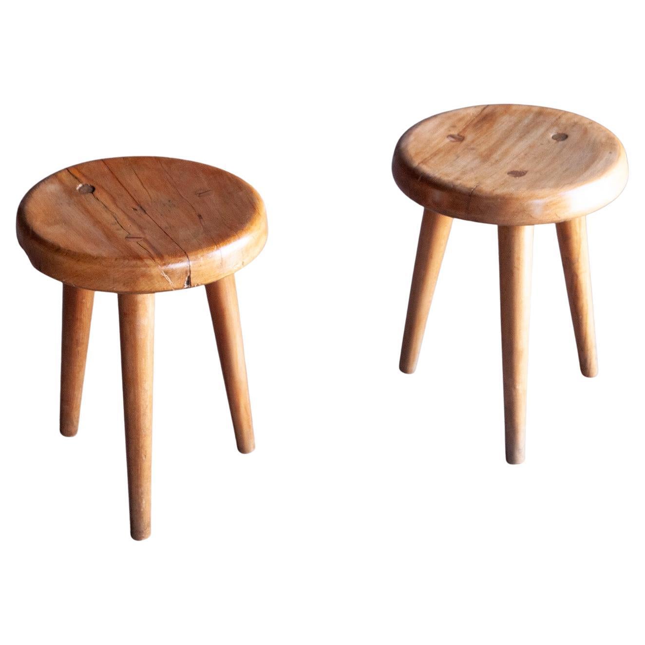 Pair of 1940s Stools in the manner of Charlotte Perriand