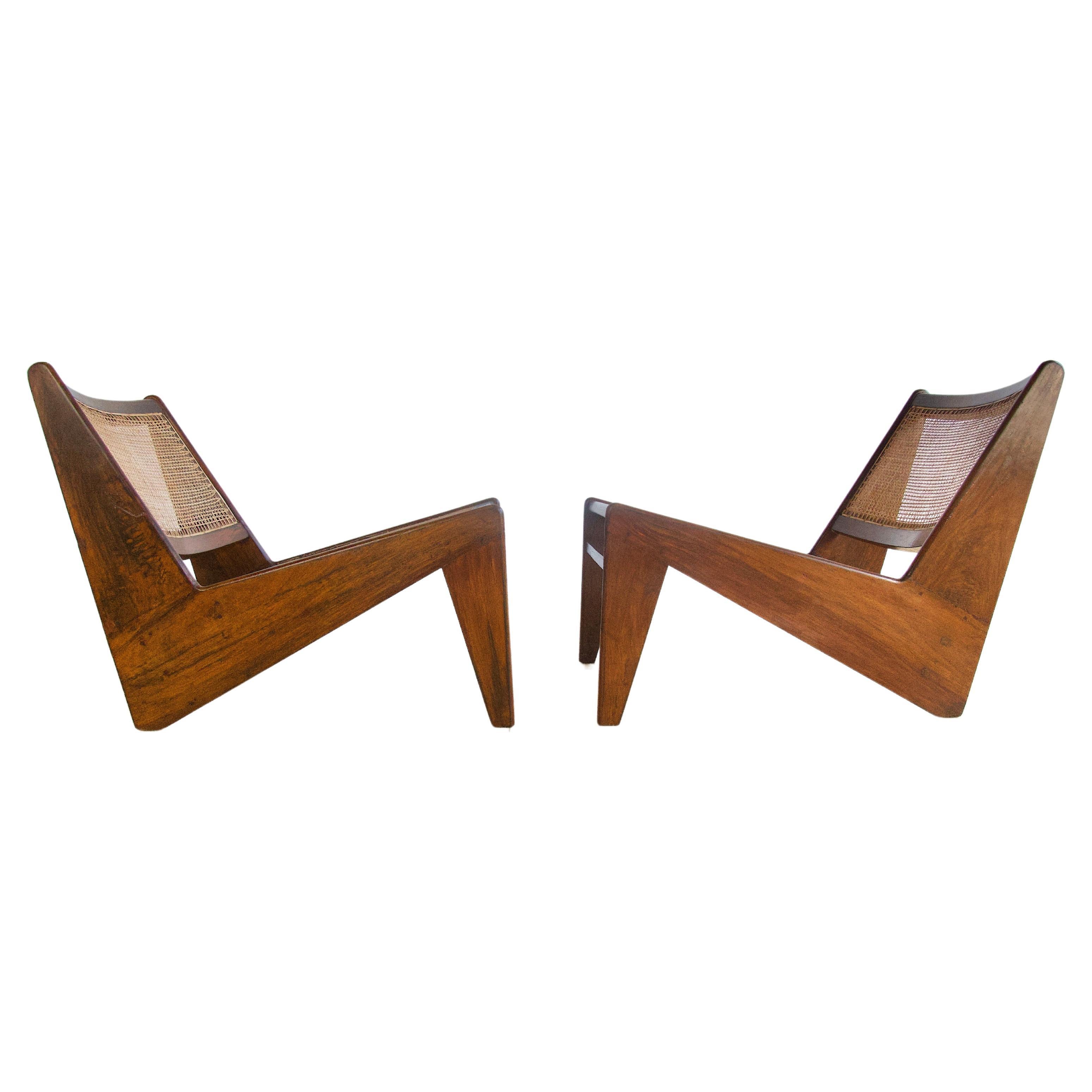 Rare Set of Pierre Jeanneret Kangaroo Chairs  For Sale