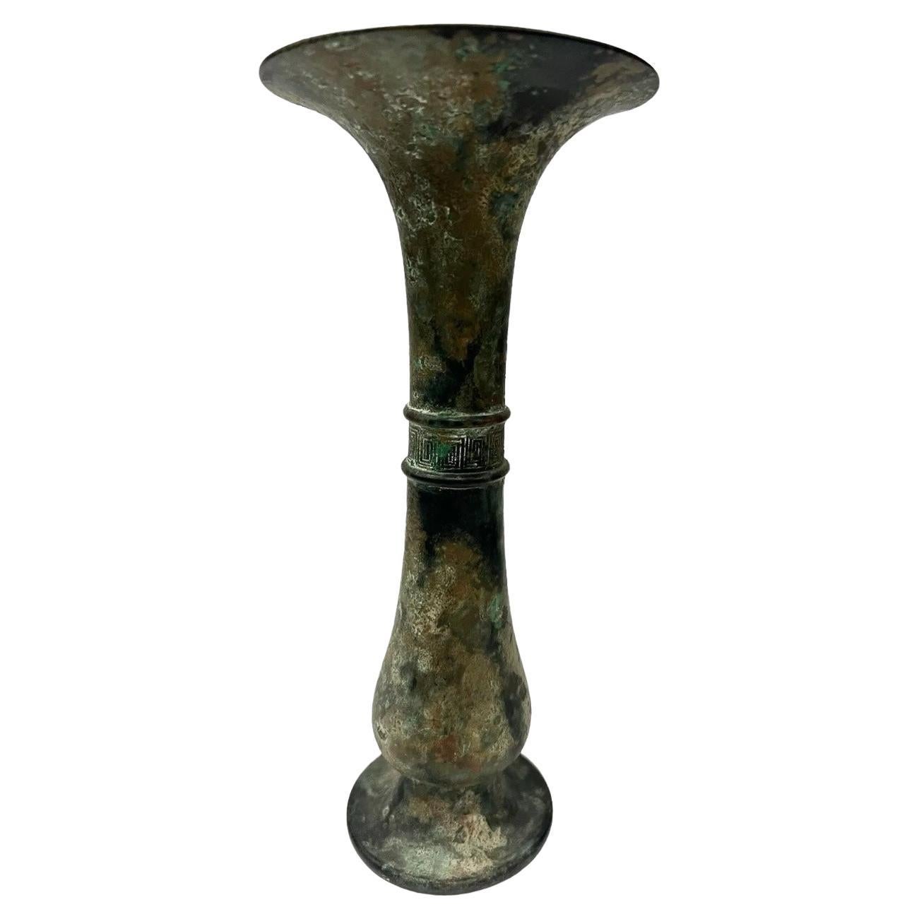 Archaic Bronze Wine Vessel, Late Shang Dynasty