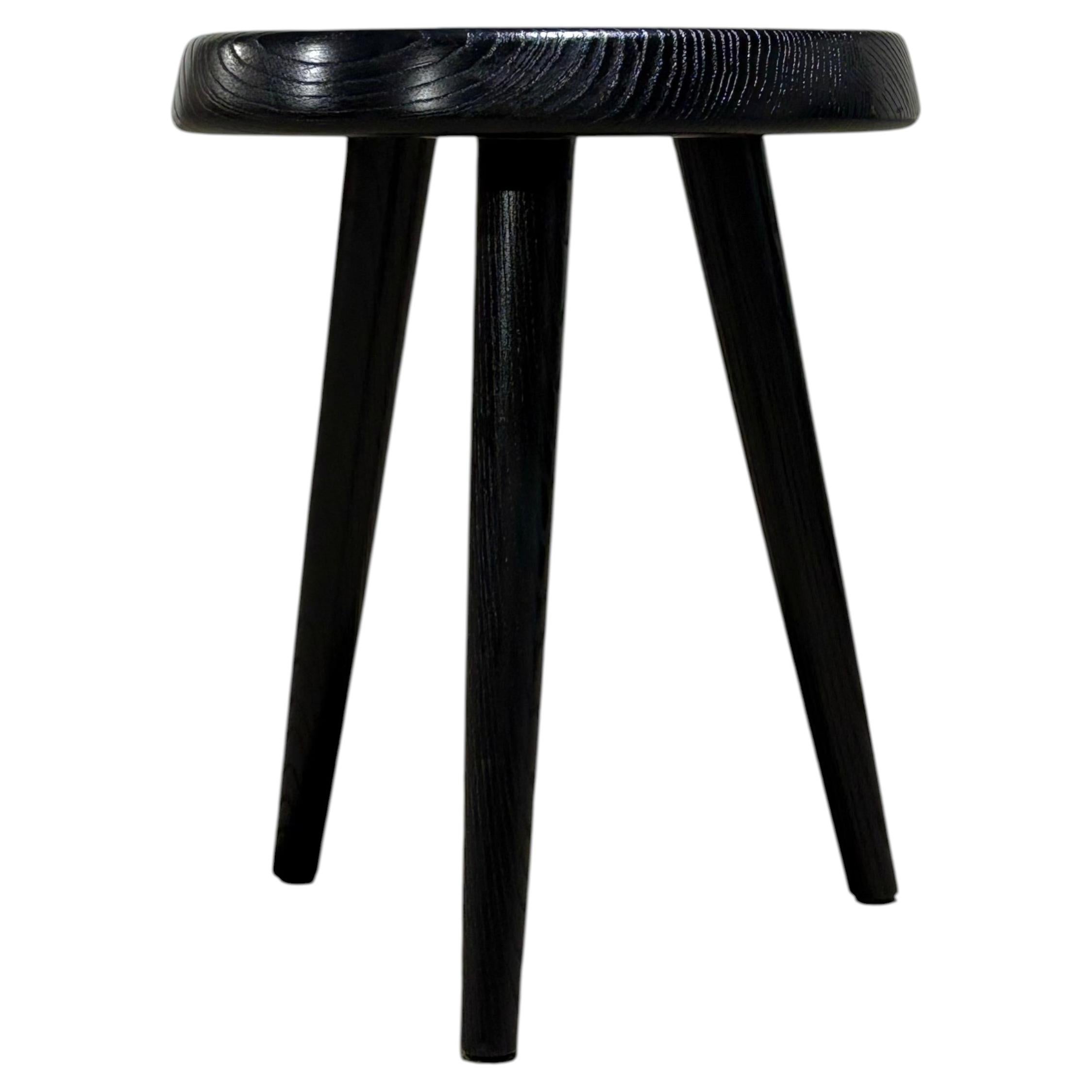 Cerused Oak Stool in the style of Charlotte Perriand For Sale