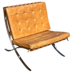 1970s Knoll Barcelona Chair in Cognac Leather