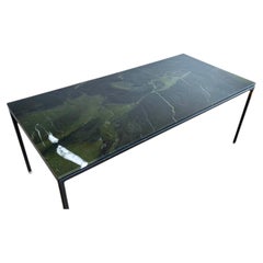 Minimalist Avocatus Quartzite Table with Metal Base