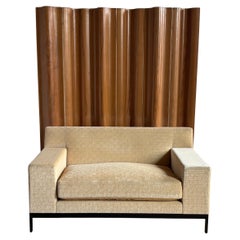 Christian Liaigre Bouddha Sofa in Light Yellow Mohair, Modern Design