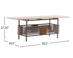 Table console italienne en acier et travertin, années 1980