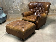Vintage Ralph Lauren Writer's Chair and Ottoman, 2000s