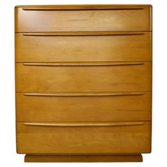 1940's Art Deco Mid-Century Highboy Dresser By Heywood Wakefield