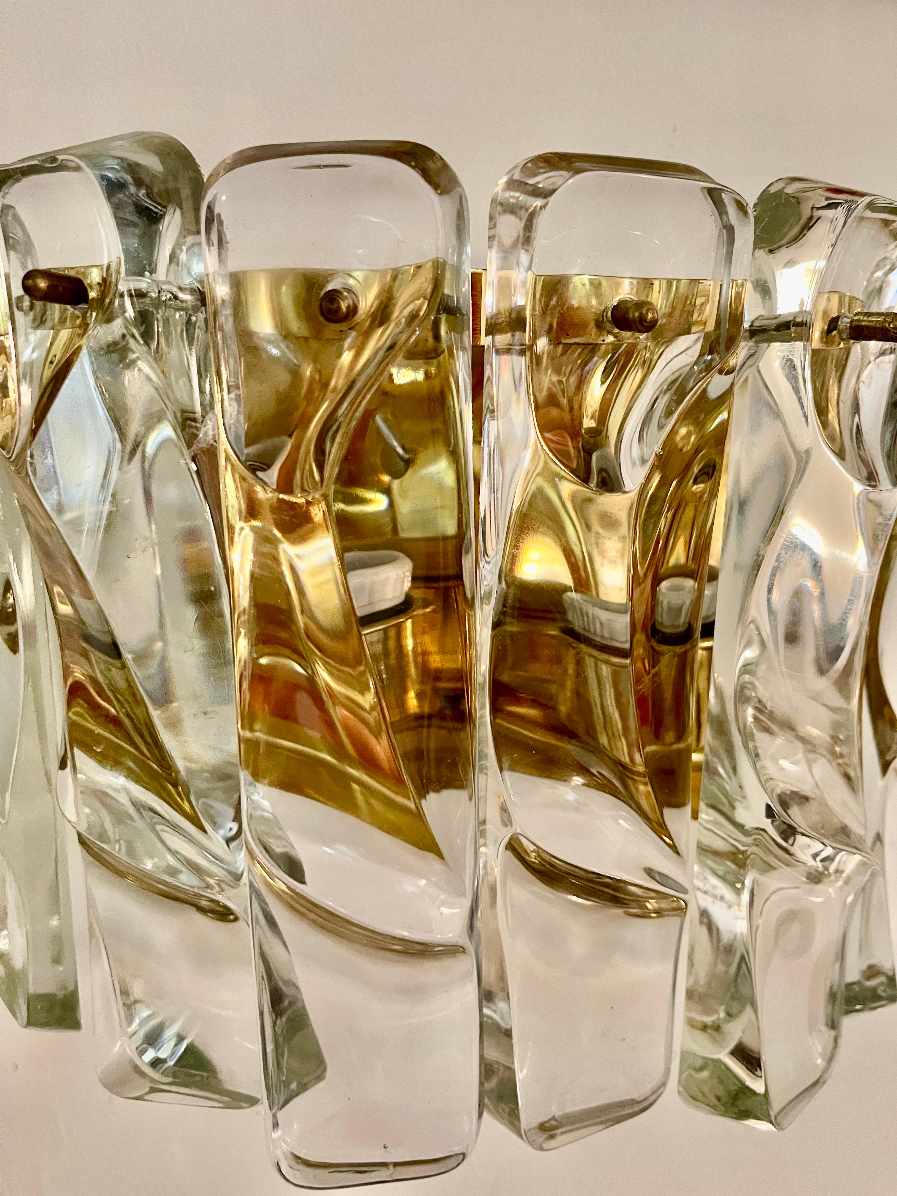 Applique Kalmar en verre dépoli de glace, Autriche 1970 Bon état - En vente à La xara, VC