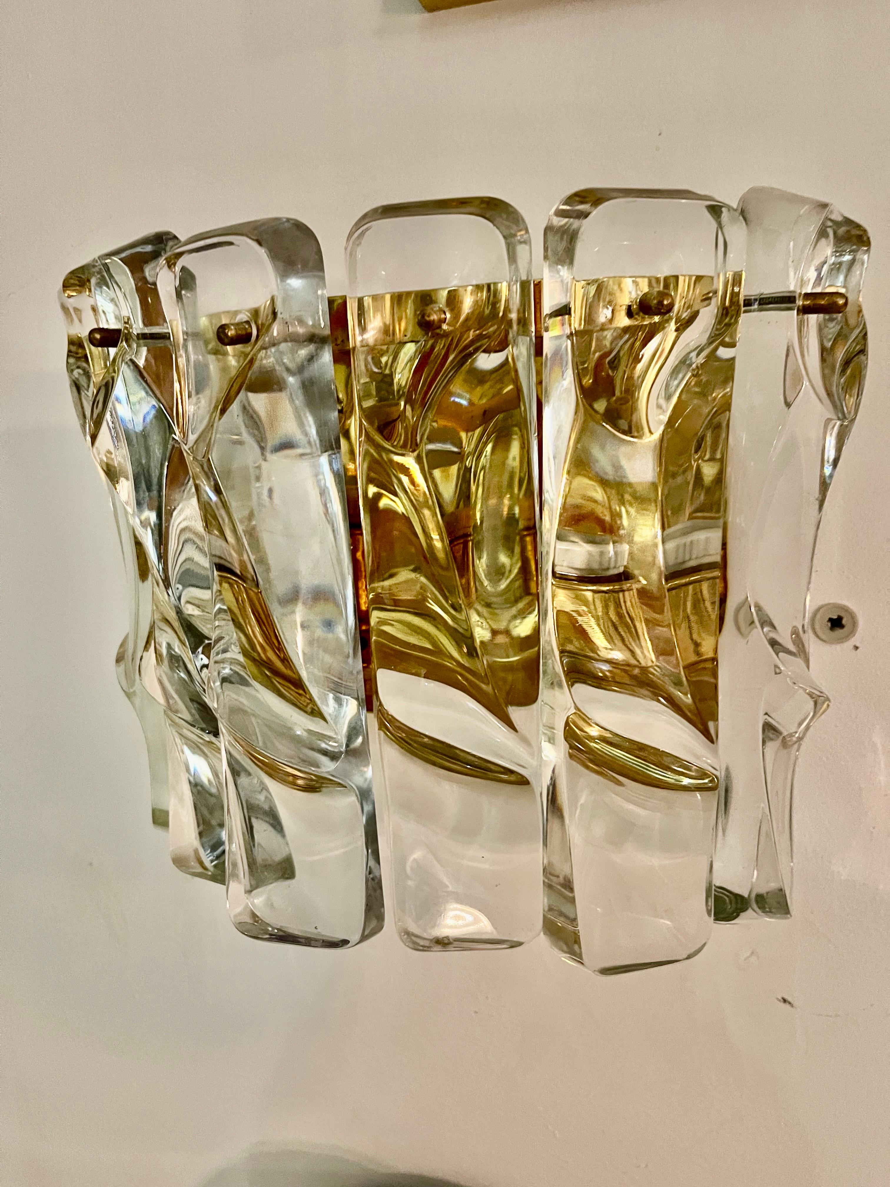 Verre Applique Kalmar en verre dépoli de glace, Autriche 1970 en vente