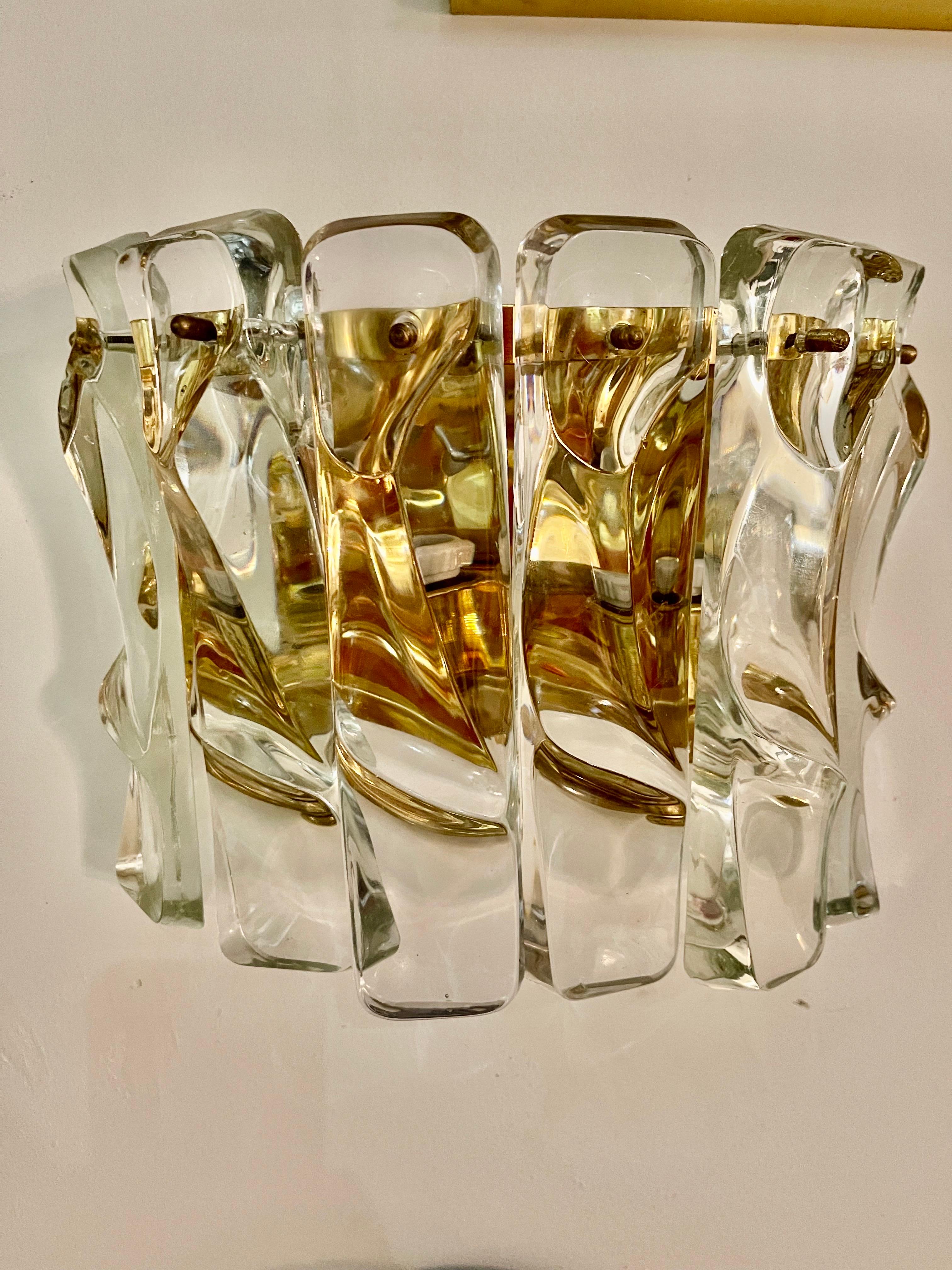 Applique Kalmar en verre dépoli de glace, Autriche 1970 en vente 1