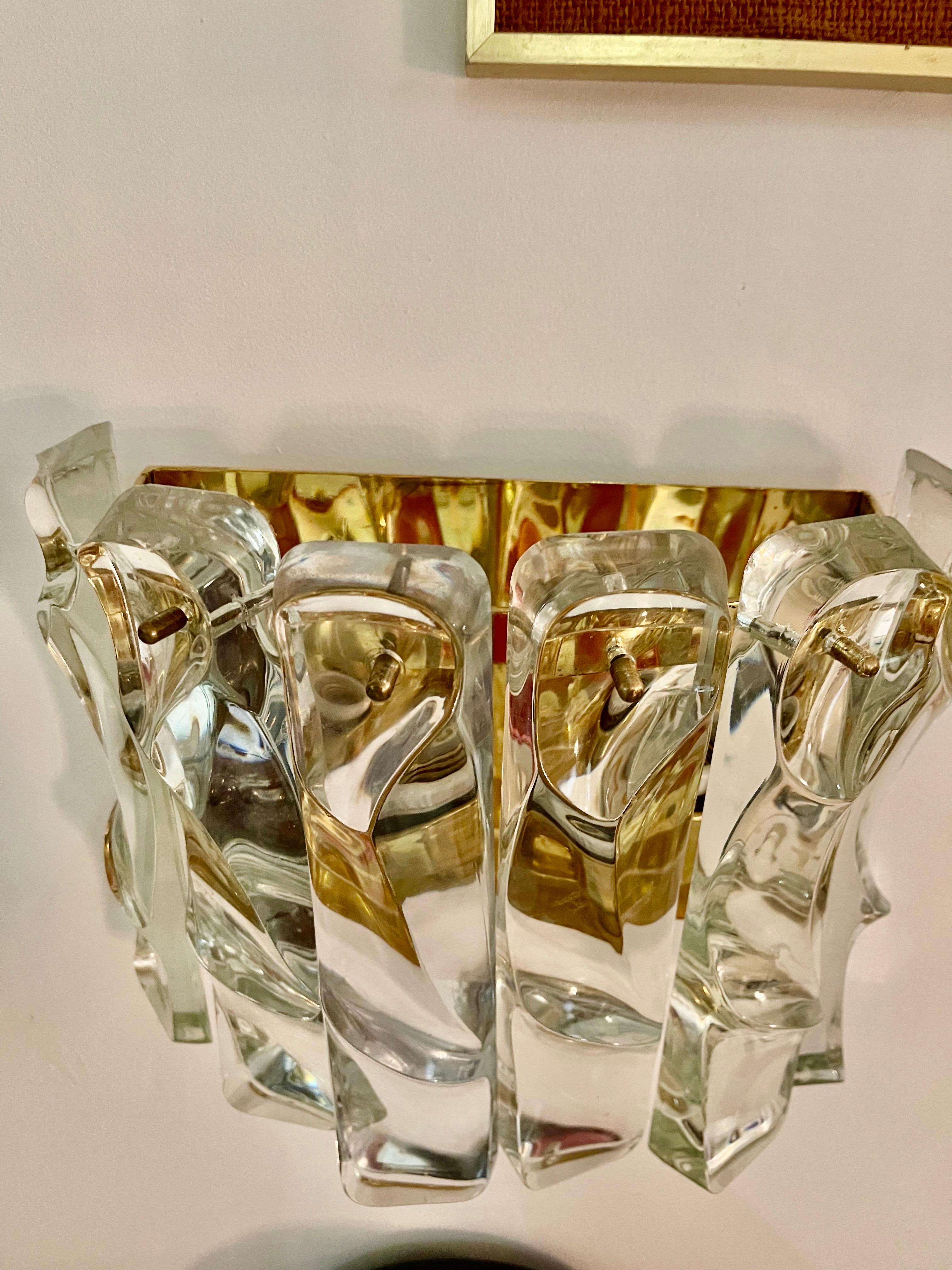 Applique Kalmar en verre dépoli de glace, Autriche 1970 en vente 2