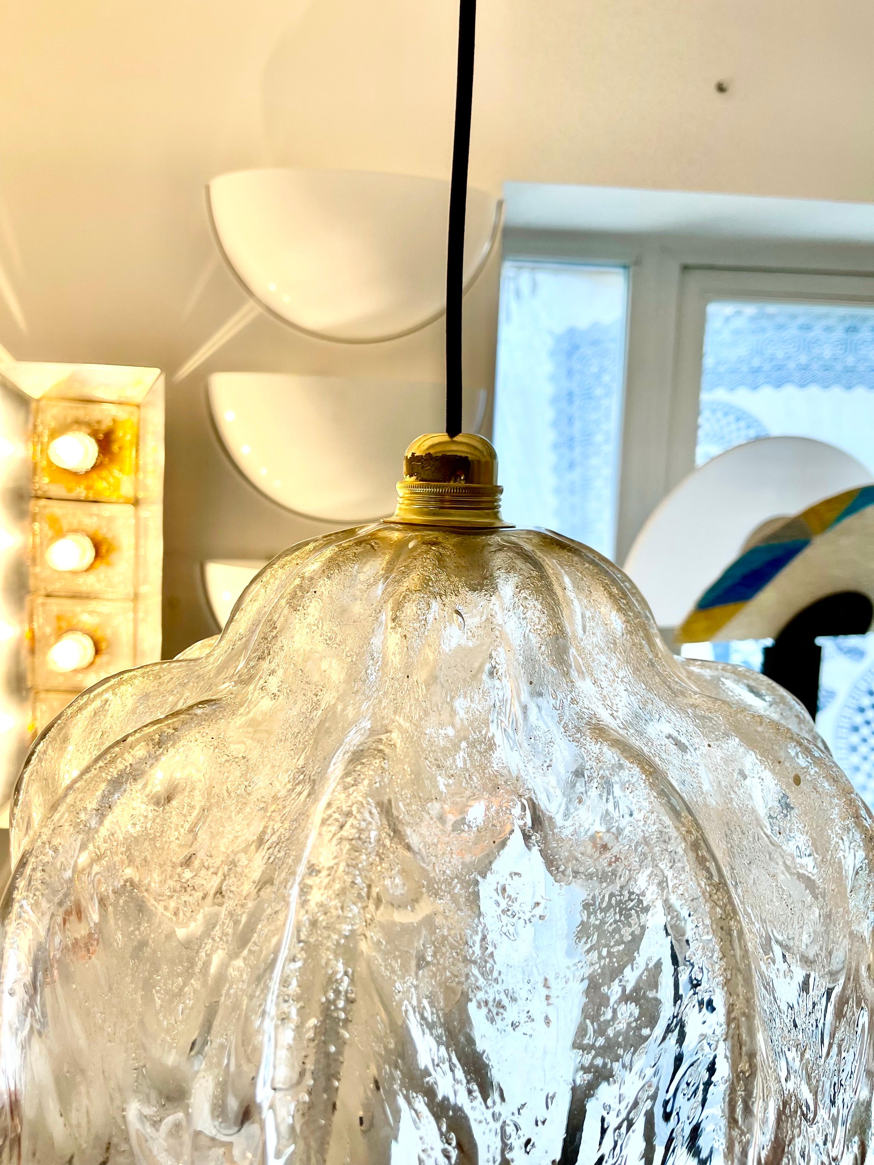 Murano Glass Mazzega Pendant with Glass Murano Bicolore  XXL , Italy, 1970 For Sale