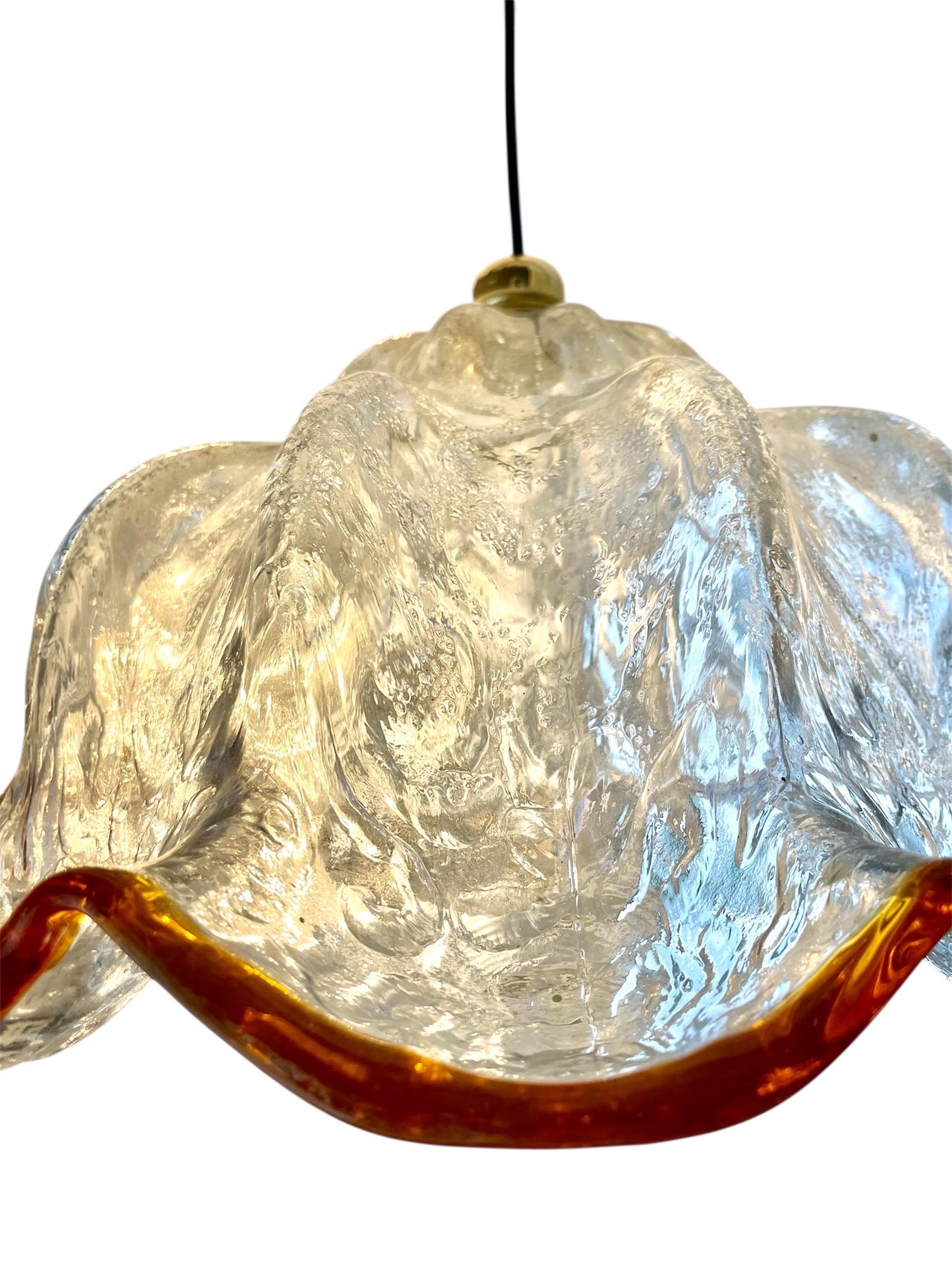Mazzega Pendant with Glass Murano Bicolore  XXL , Italy, 1970 In Good Condition For Sale In La xara, VC