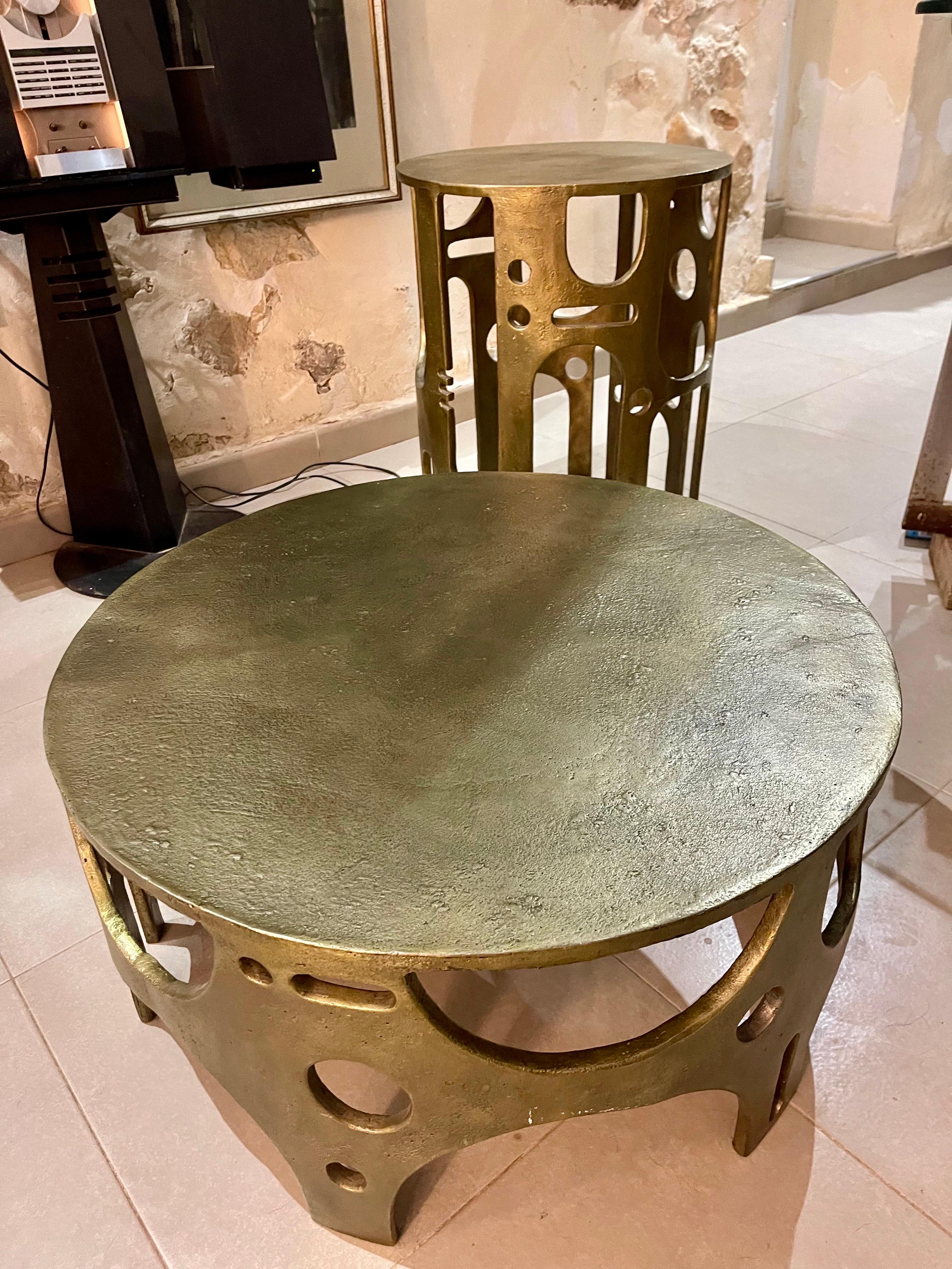 VLAB Brutalist coffee Table with Bronze finish limited Edition , 2008 For Sale 1