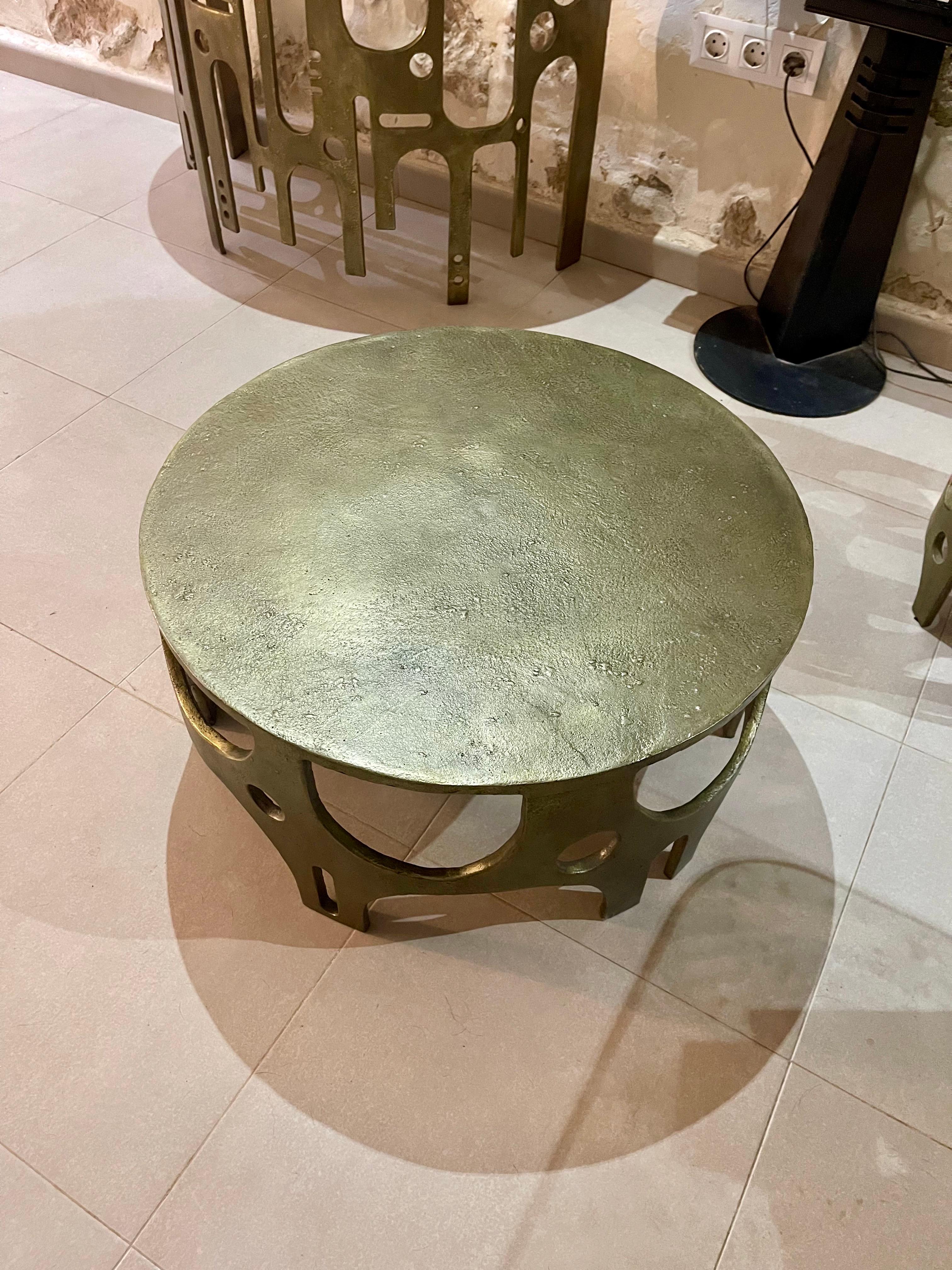 VLAB Brutalist coffee Table with Bronze finish limited Edition , 2008 For Sale 3