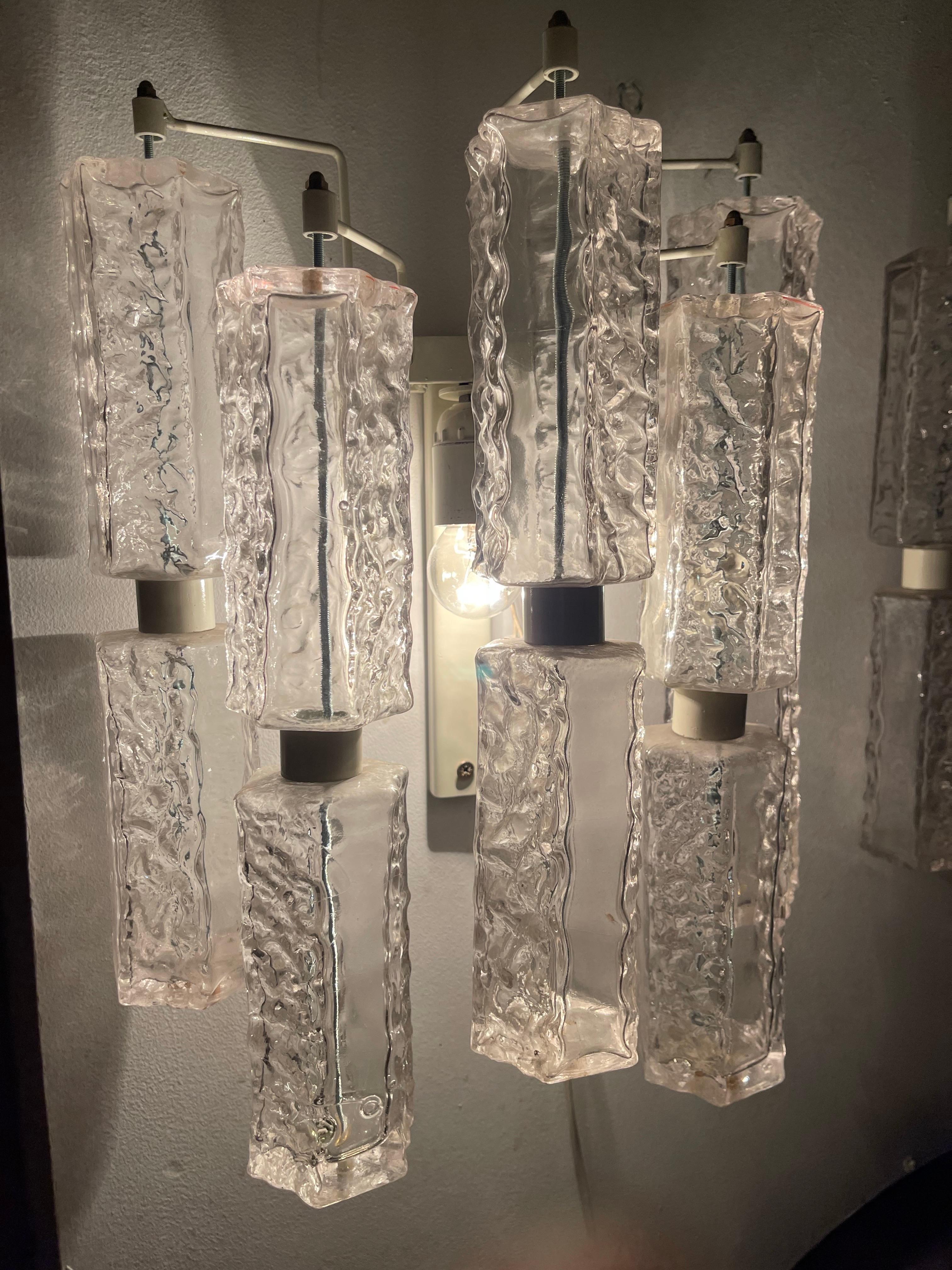 Paolo Venini Venini aplique de pared Vidrio de murano con estructura de métal, Italie 1960 mediados del siglo XX en venta