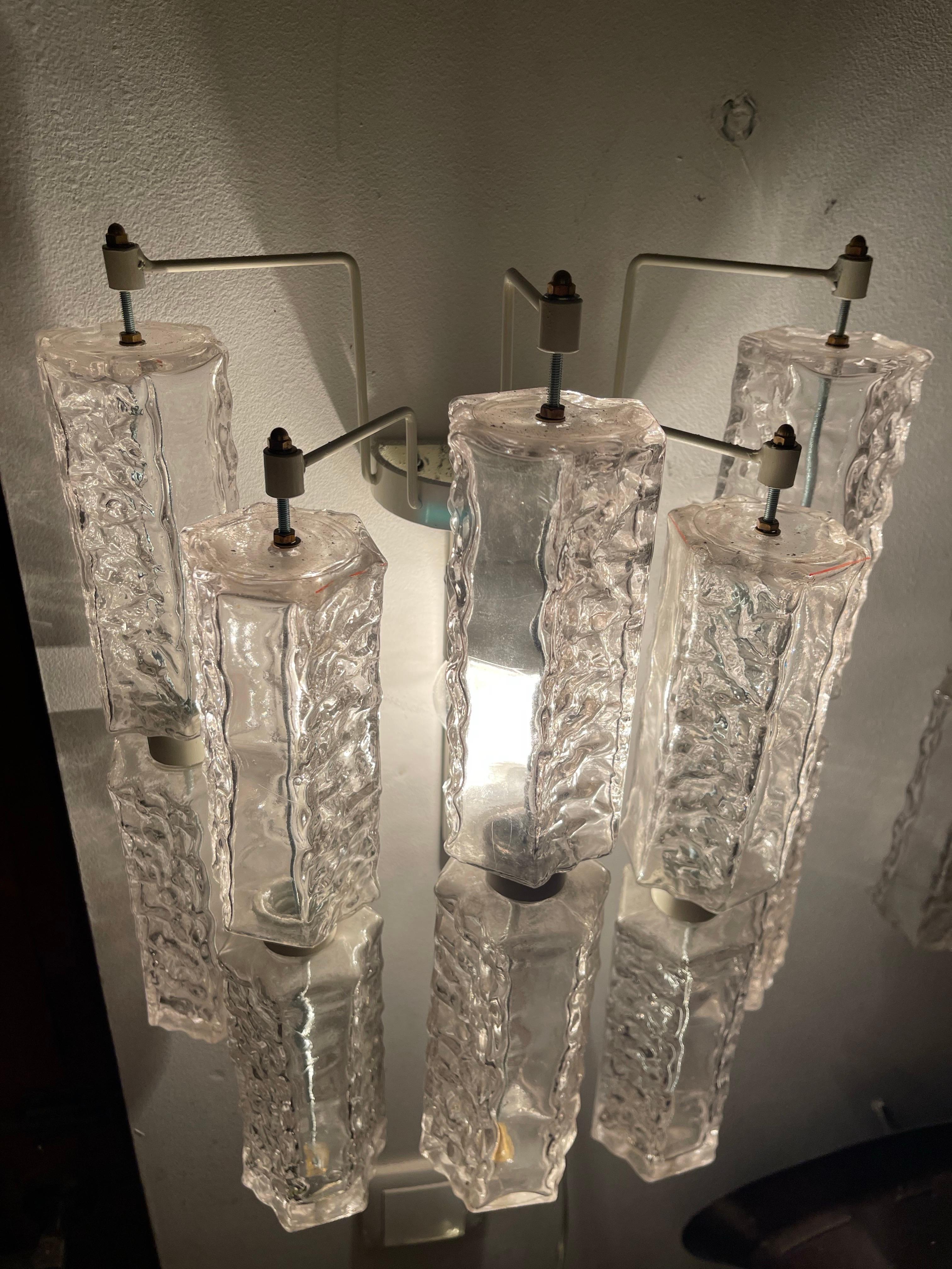 Paolo Venini Venini aplique de pared Vidrio de murano con estructura de métal, Italie 1960 en venta 1