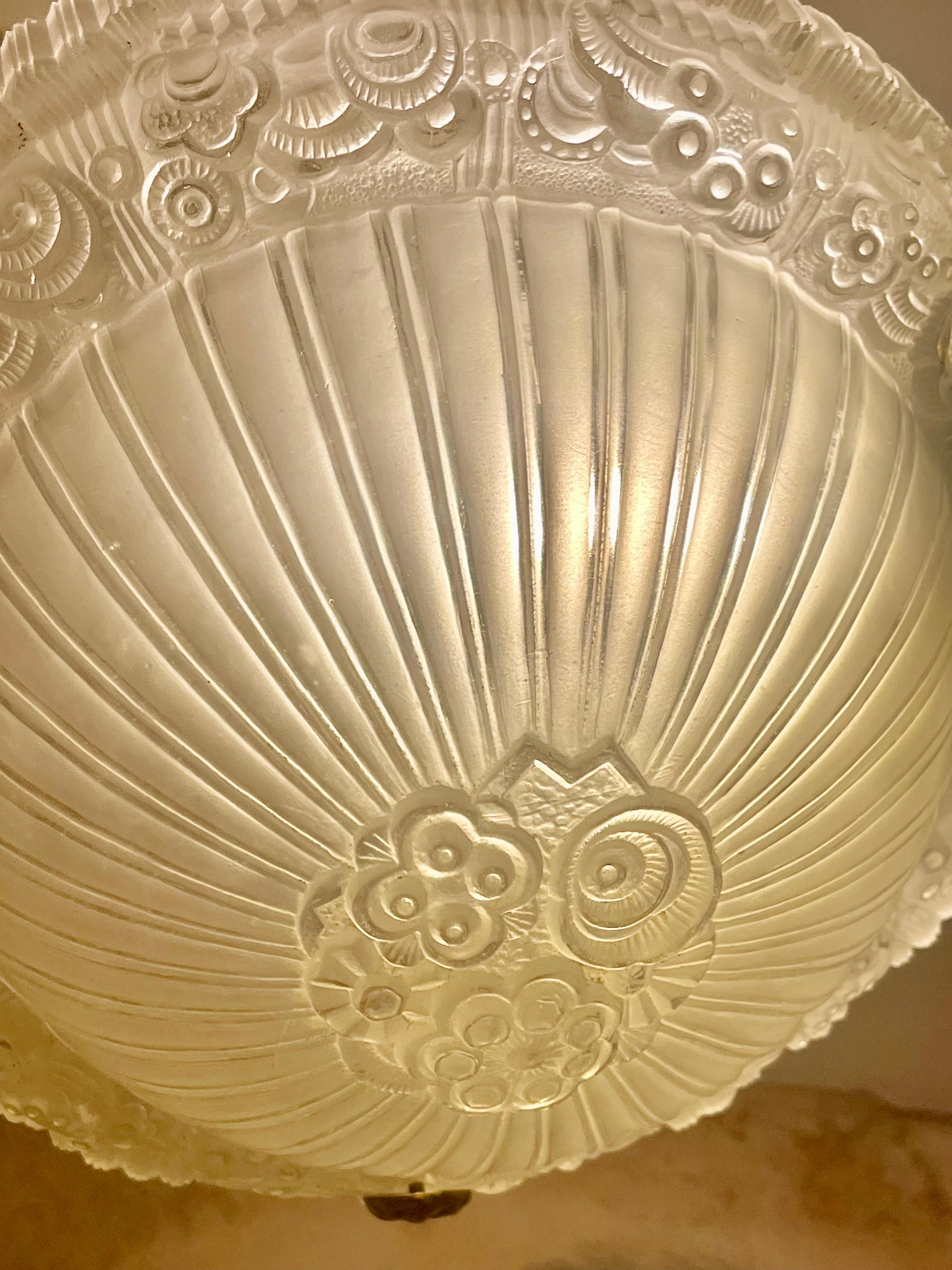 Georges Leleu Bronze-Kronleuchter original, französisch 1930 im Angebot 1