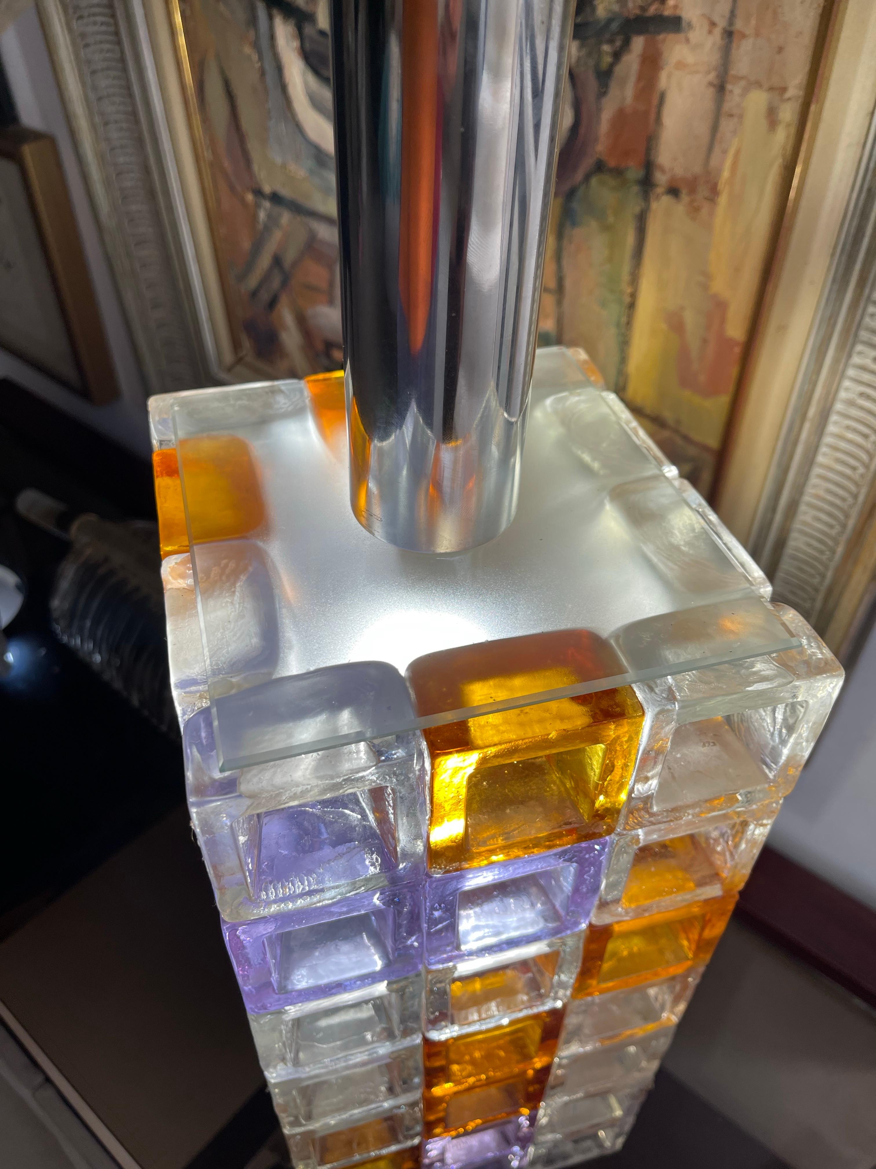 Albano Poli by Poliarte Tischlampe Glas Murano 5 Glühbirnen, Italien, 1970 im Zustand „Gut“ im Angebot in La xara, VC