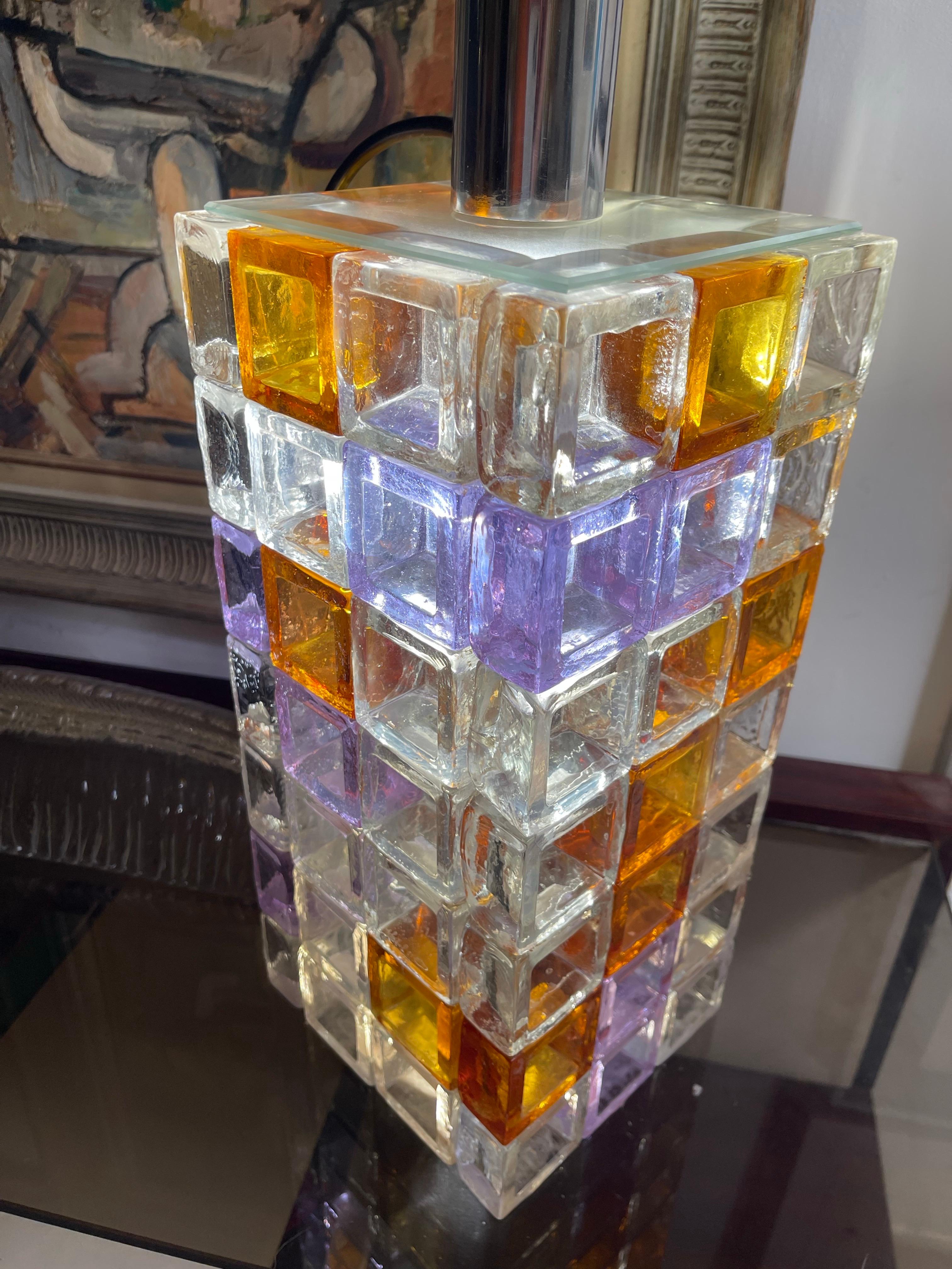 Albano Poli by Poliarte Tischlampe Glas Murano 5 Glühbirnen, Italien, 1970 (Ende des 20. Jahrhunderts) im Angebot