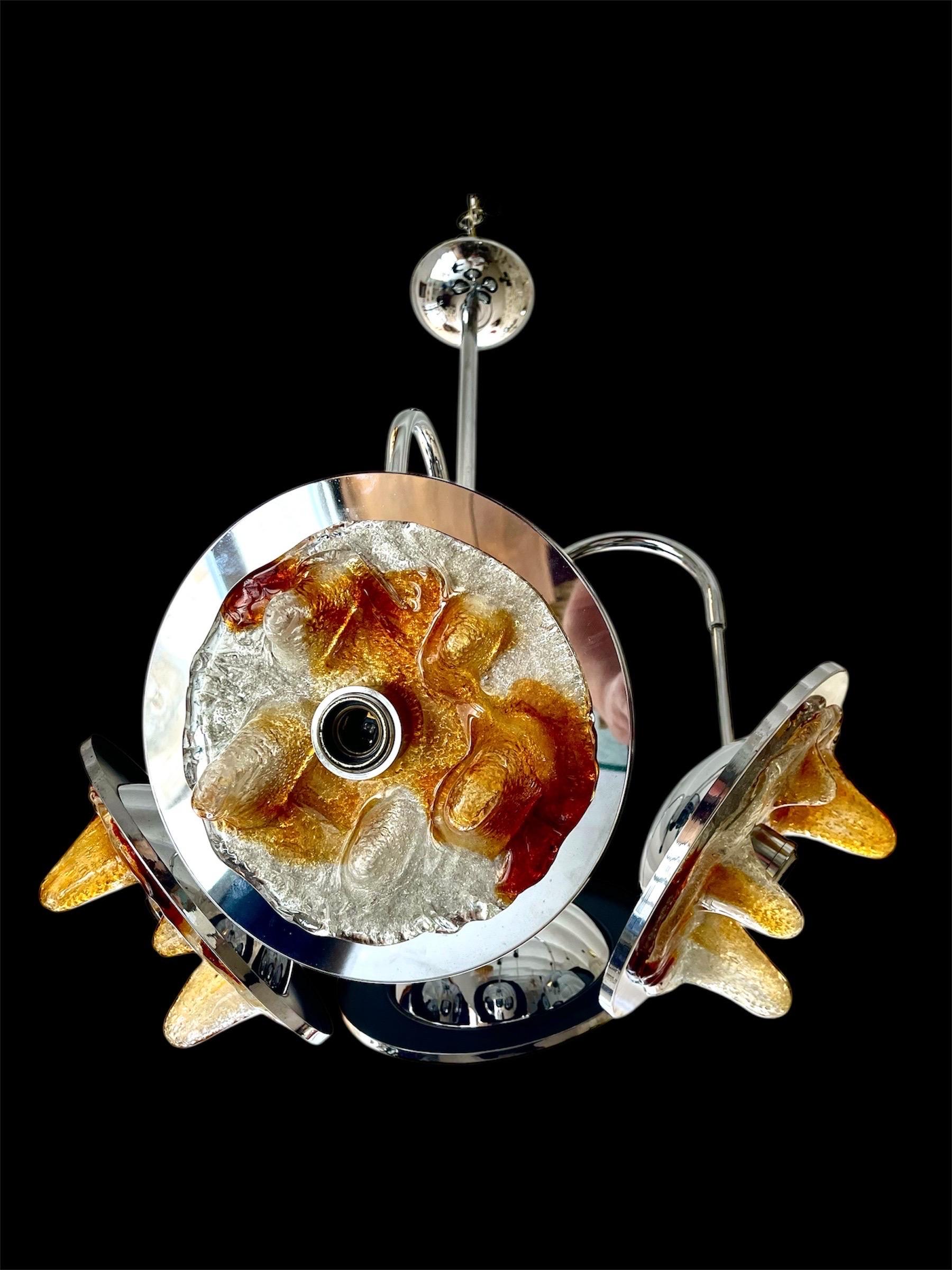 Toni Zuccheri by Venini Kronleuchter Glas Murano ! Italien 1970er Jahre (Moderne der Mitte des Jahrhunderts) im Angebot