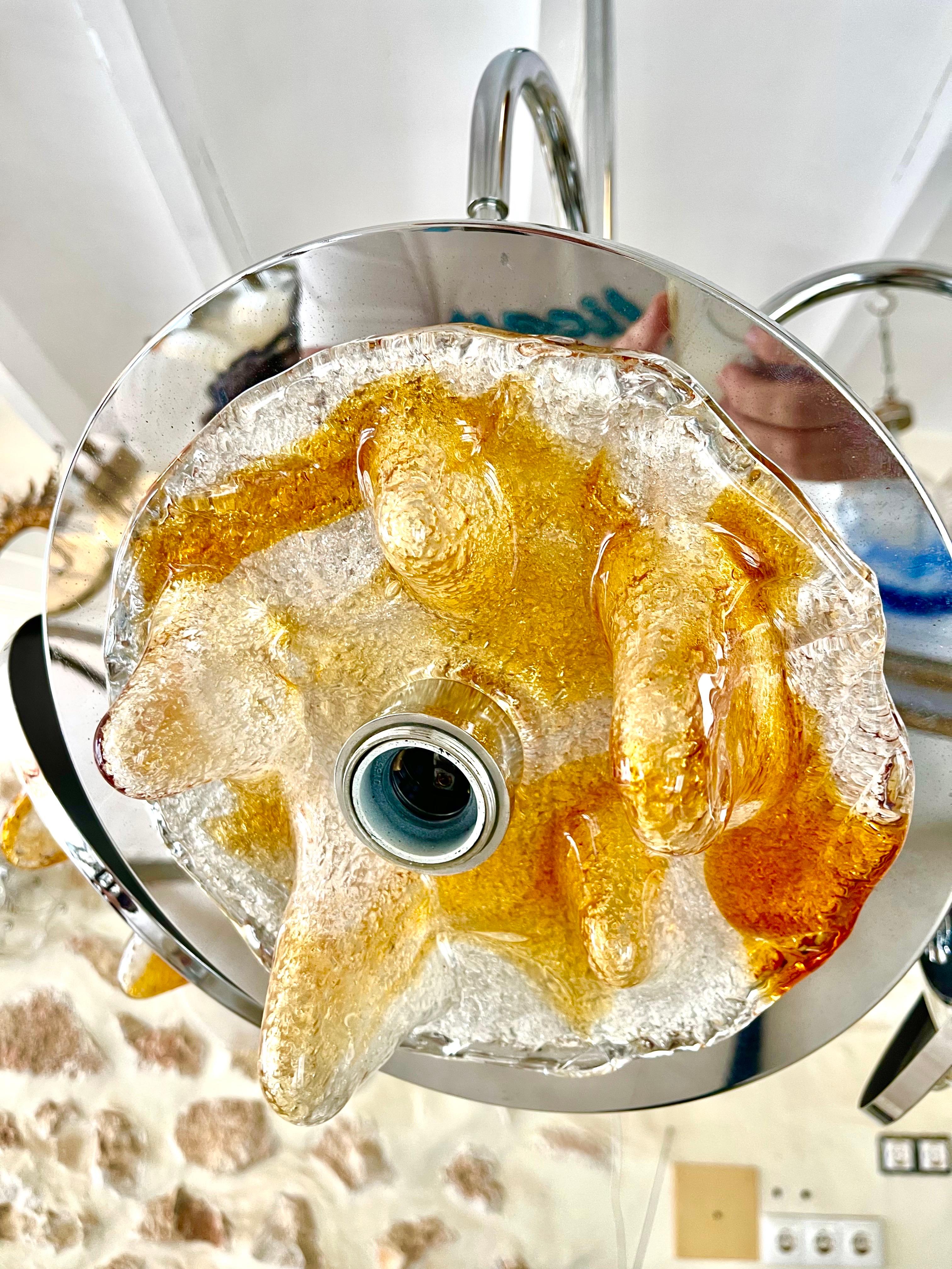 Toni Zuccheri by Venini Kronleuchter Glas Murano ! Italien 1970er Jahre (Ende des 20. Jahrhunderts) im Angebot