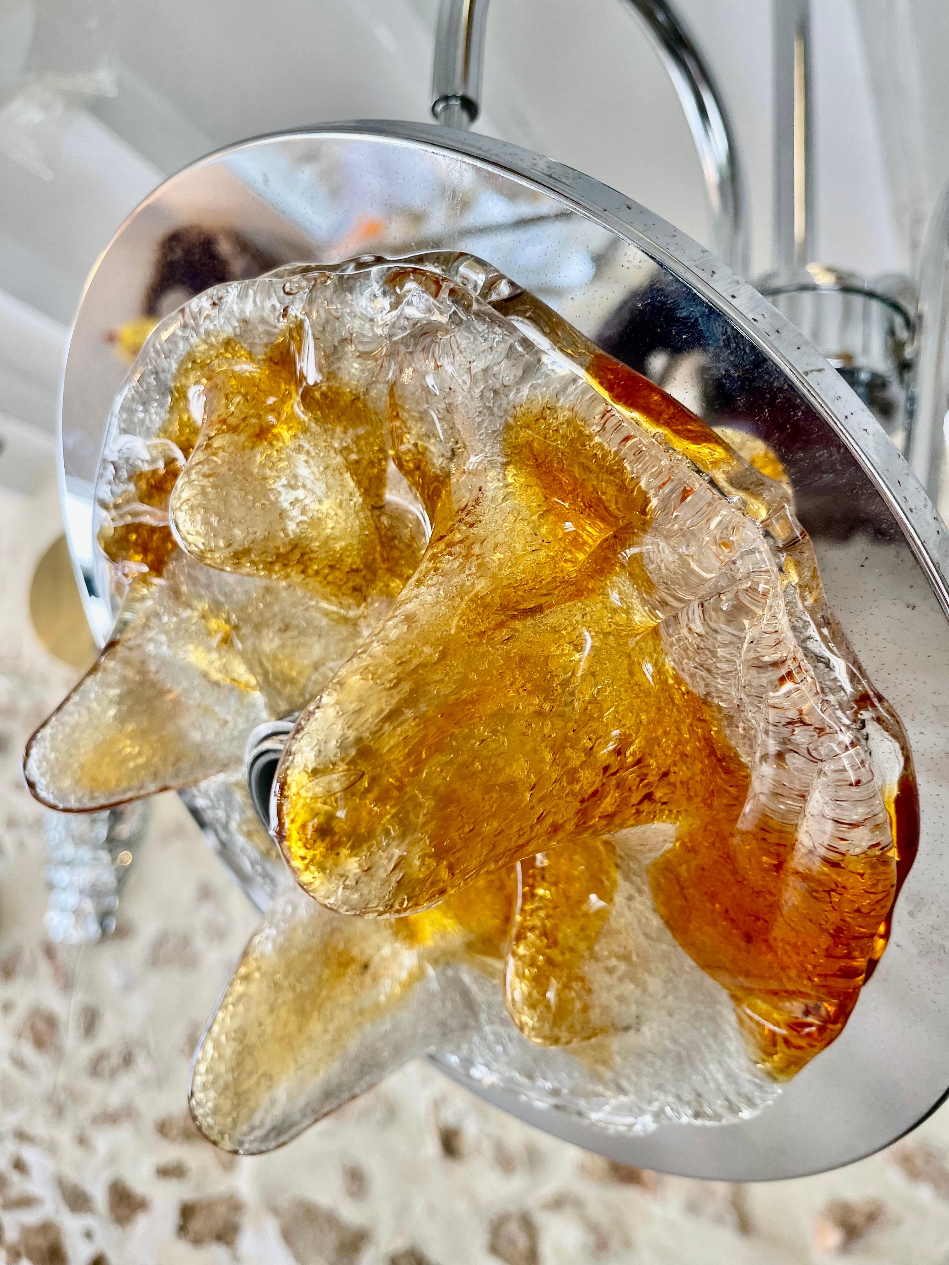 Toni Zuccheri by Venini Kronleuchter Glas Murano ! Italien 1970er Jahre (Muranoglas) im Angebot