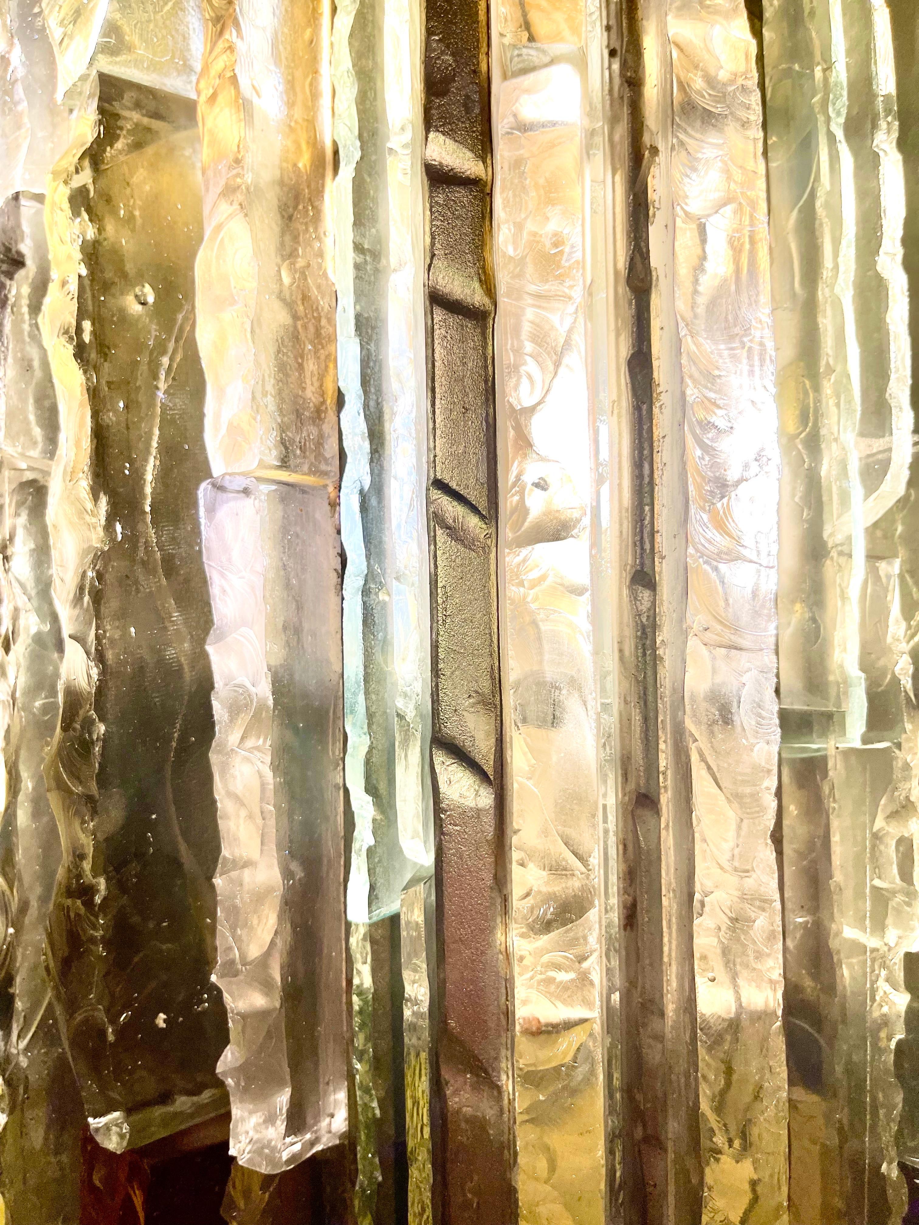 Biancardi & Jordan Wandbeleuchtung Murano Glas von Poliarte Italien 1970 im Angebot 2