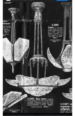 Lustre Georges Leleu en bronze doré original, français 1930