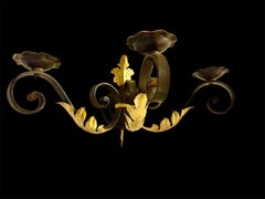 Schmiedeeisen-Wandleuchter Art Déco Französisch Art Deco 1925, Schloss Provenienz