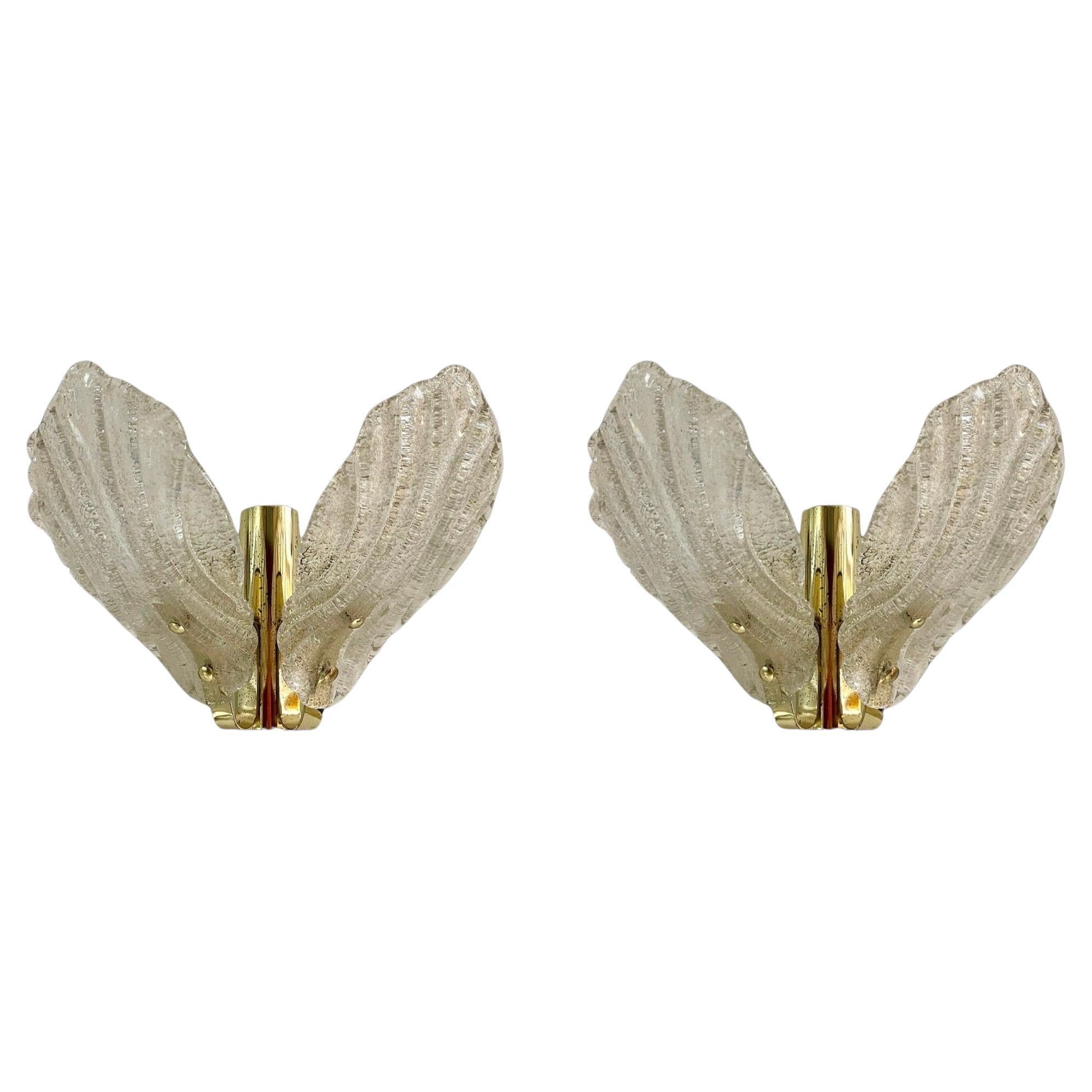 Carl Fagerlund by Orrefors Pair of Sconce, 1980s For Sale