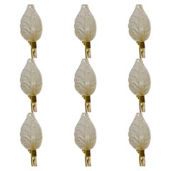 Barovier&Toso Wall Lighting Verre Murano 10 unités, Italie, 1970